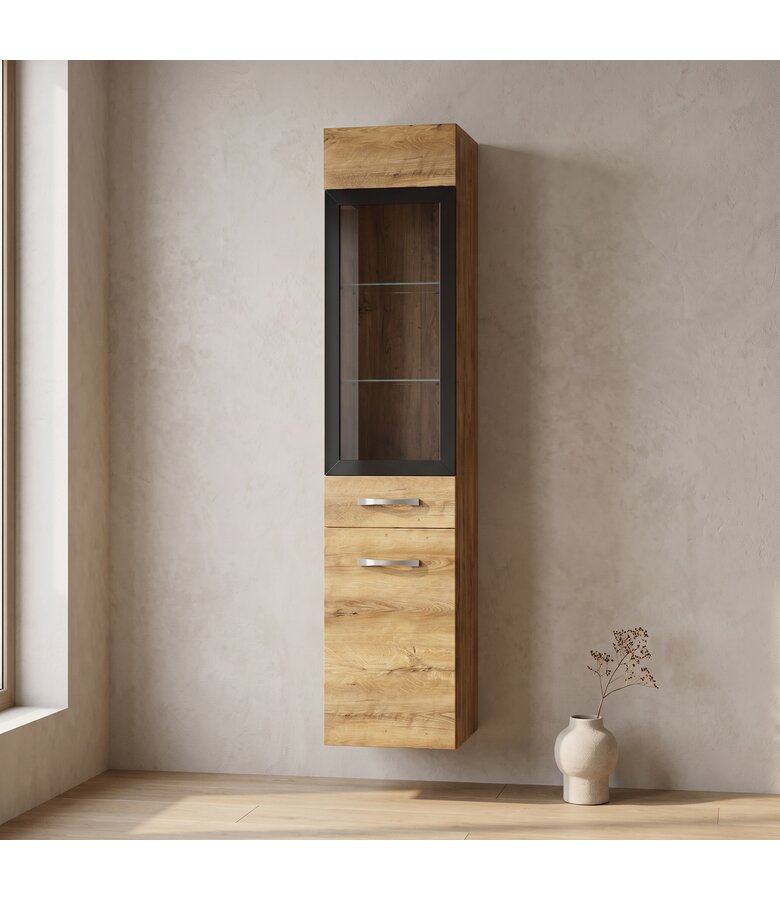 Badkamerkast Rio 30 x 30 x 131 cm - bruin eiken