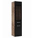 Badkamerkast Rio 30 x 30 x 131 cm - kastanje eiken met zwart