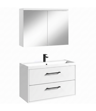 Badkamermeubel Florence 01 80cm met spiegelkast - hoogglans wit