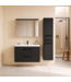 Badkamermeubel Florence 80cm complete set met spiegelkast - mat zwart