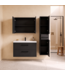 Badkamermeubel Florence 80cm complete set met spiegelkast - mat zwart