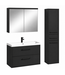 Badkamermeubel Florence 80cm complete set met spiegelkast - mat zwart