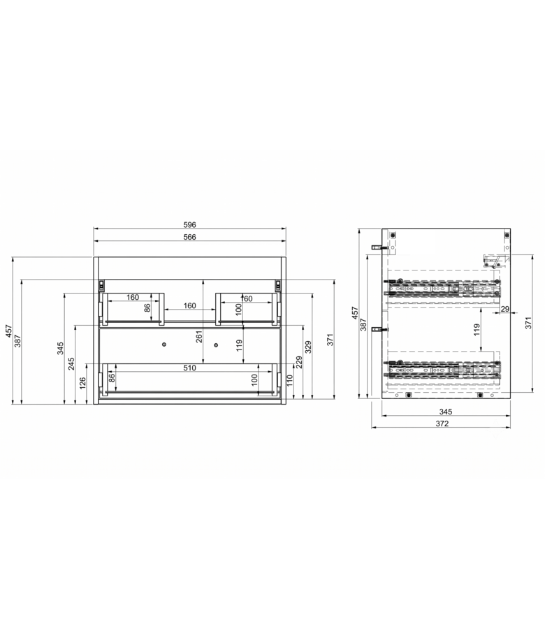 set met spiegelkast en kolomkast - mat zwart