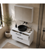 Wastafelkast Florence 80cm met spiegelkast - hoogglans wit