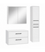 Wastafelkast Florence 80cm complete set met spiegelkast en kolomkast - hoogglans wit