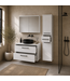 Wastafelkast Florence 80cm complete set met spiegelkast en kolomkast - hoogglans wit