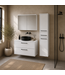 Wastafelkast Florence 80cm complete set met spiegelkast en kolomkast - hoogglans wit
