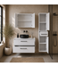 Wastafelkast Florence 80cm complete set met spiegelkast en kolomkast - hoogglans wit