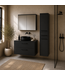 Wastafelkast Florence 80cm complete set met spiegelkast en kolomkast - mat zwart
