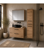 Wastafelkast Florence 80cm complete set met spiegelkast en kolomkast - kastanje eiken