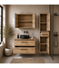 Wastafelkast Florence 80cm complete set met spiegelkast en kolomkast - kastanje eiken