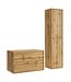 Wastafelkast Mali met kolomkast - 80 x 46 x 54 cm - eiken