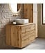 Wastafelkast Mali met kolomkast - 80 x 46 x 54 cm - eiken