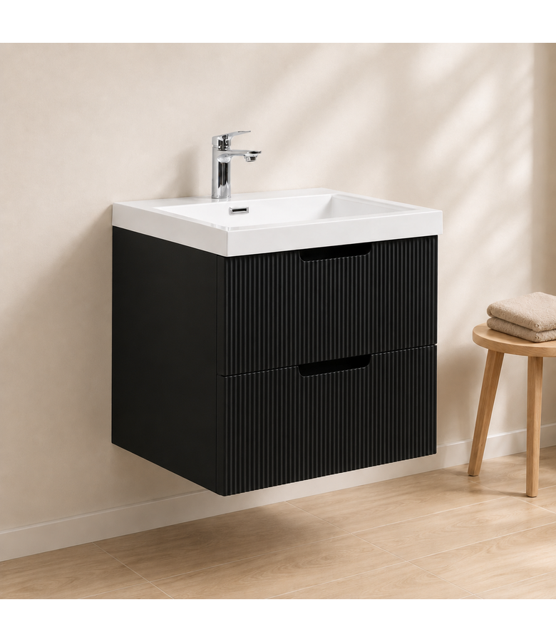 Badkamermeubel Thermis 60cm - mat zwart