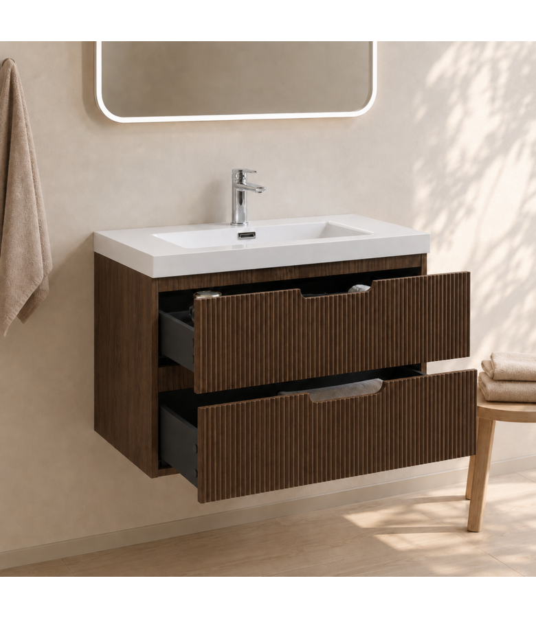 Badkamermeubel Thermis 80cm - walnoot bruin