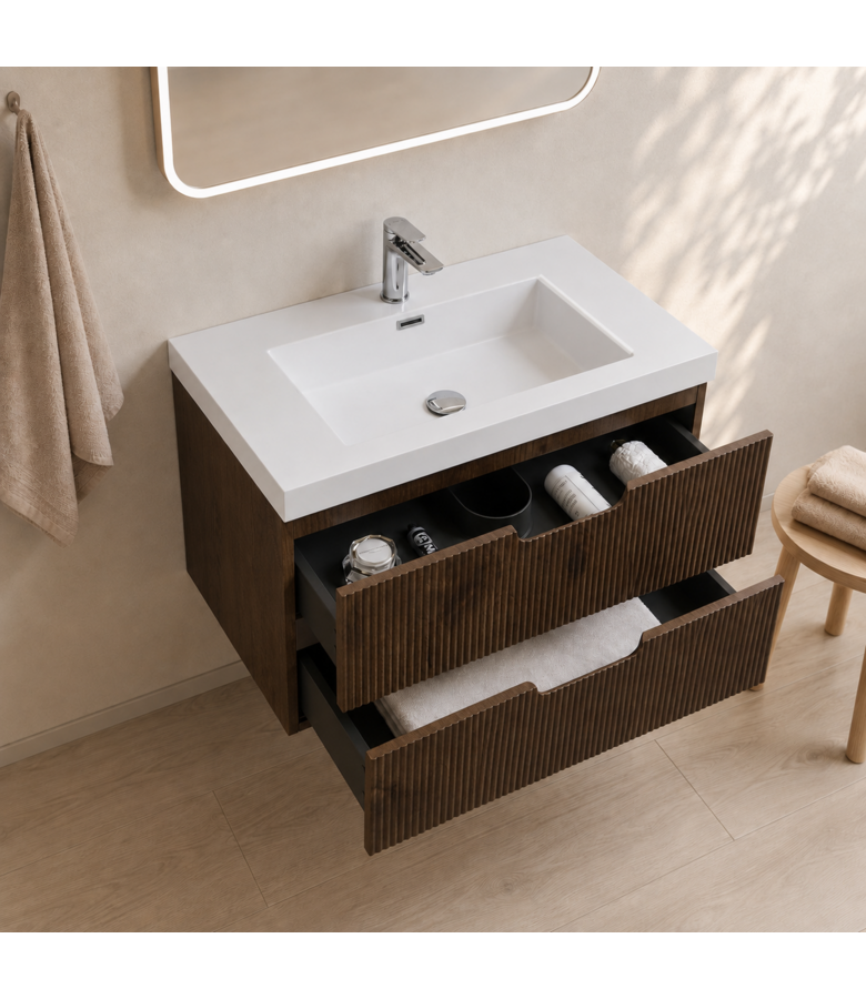 Badkamermeubel Thermis 80cm - walnoot bruin