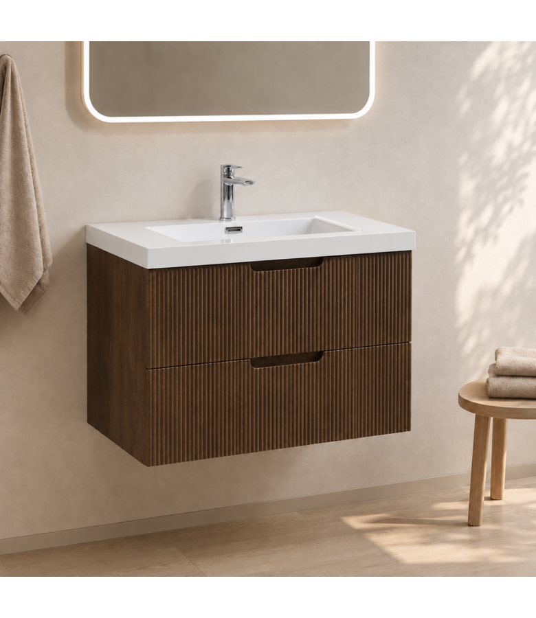 Badkamermeubel Thermis 80cm - walnoot bruin