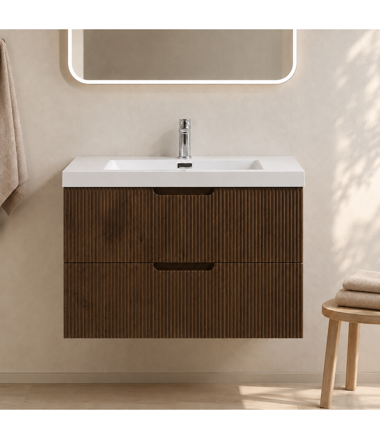Badkamermeubel Thermis 80cm - walnoot bruin