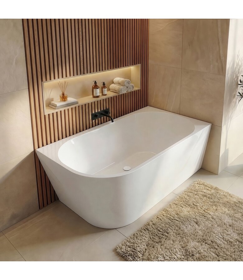 Hoekbad Isia 170 x 78 x 60 cm - wit  - rechts