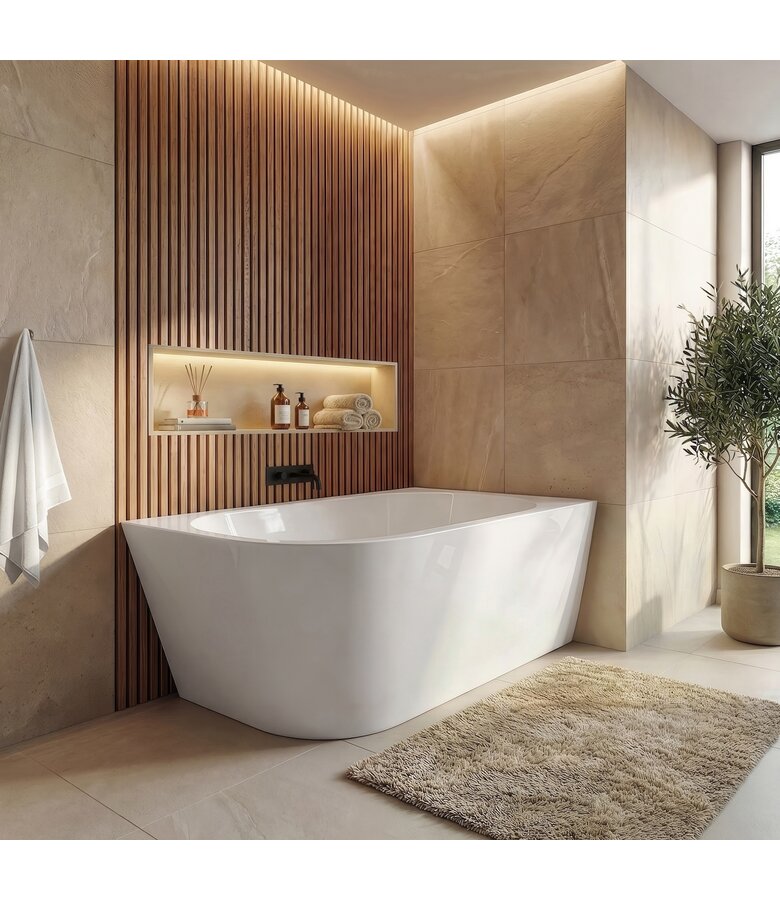 Hoekbad Isia 170 x 78 x 60 cm - wit  - rechts