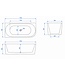 Hoekbad Isia 170 x 78 x 60 cm - wit  - links