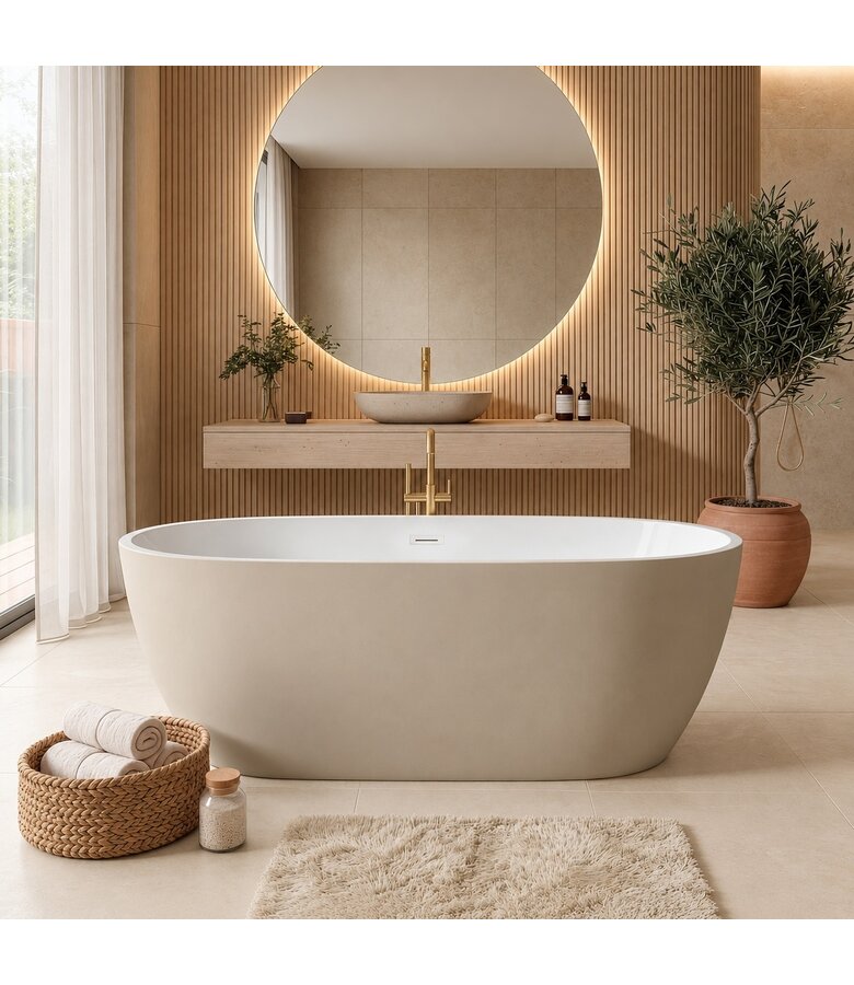 Vrijstaand ligbad Bahia 170 x 75 x 58cm - beige