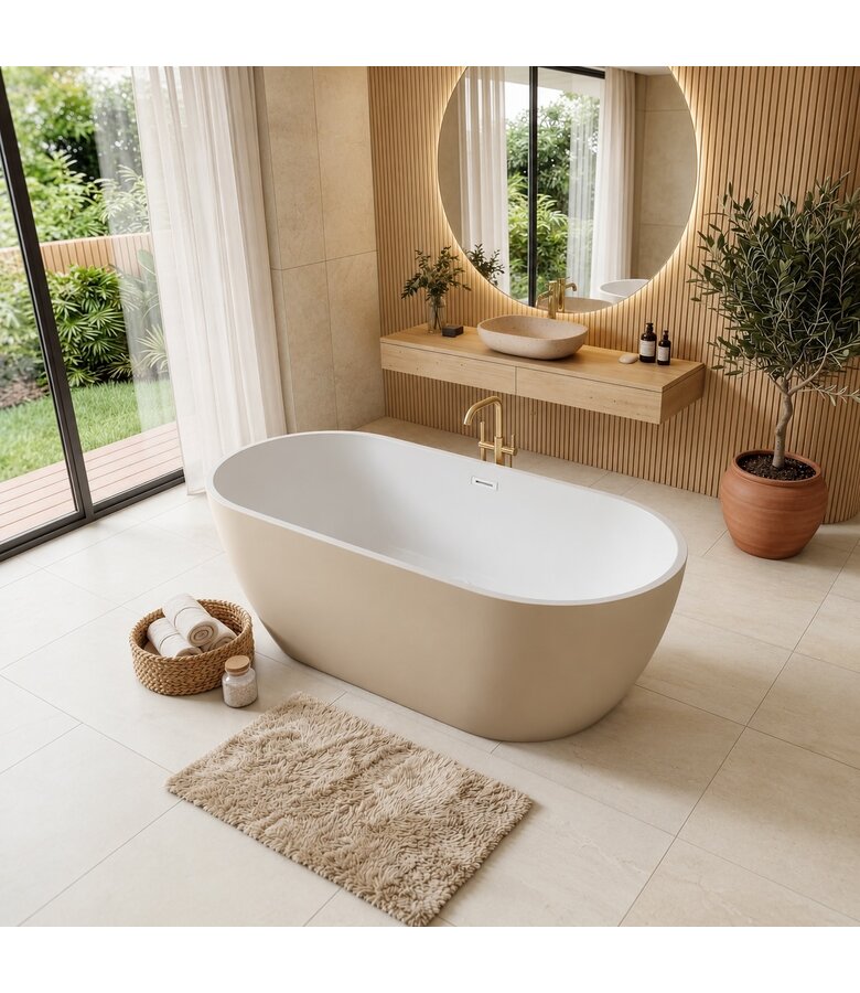 Vrijstaand ligbad Bahia 170 x 75 x 58cm - beige