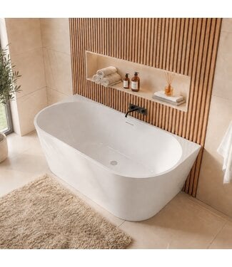 Half vrijstaand ligbad Isia 170 x 75 x 60 cm - wit