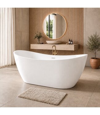 Vrijstaand ligbad Alegre - 170 x 78 x 68 cm - wit