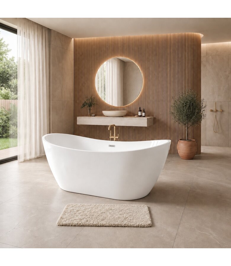 Vrijstaand ligbad Alegre - 170 x 78 x 68 cm - wit