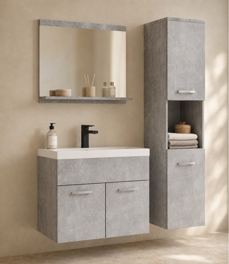 Badkamermeubel Montreal 01 60cm met wastafel - beton