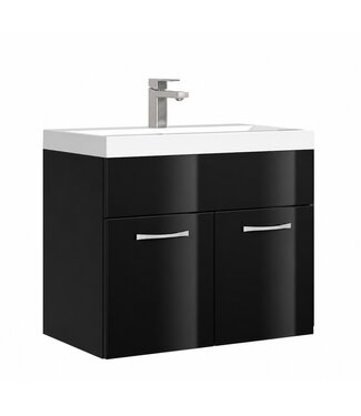 Badkamermeubel Montreal 01 60cm met wastafel - hoogglans zwart