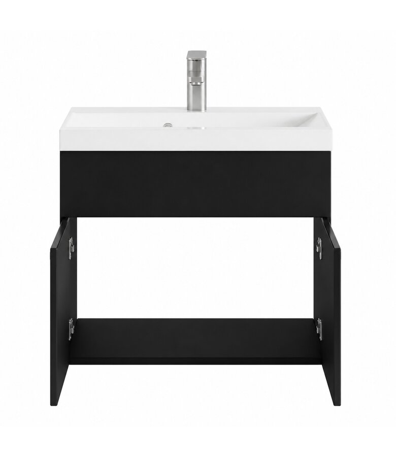Badkamermeubel Montreal 01 60cm met wastafel - mat zwart