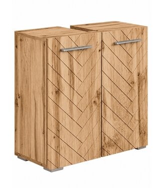Wastafelkast Jupiter 60 x 30 x 60 cm - eiken - visgraat