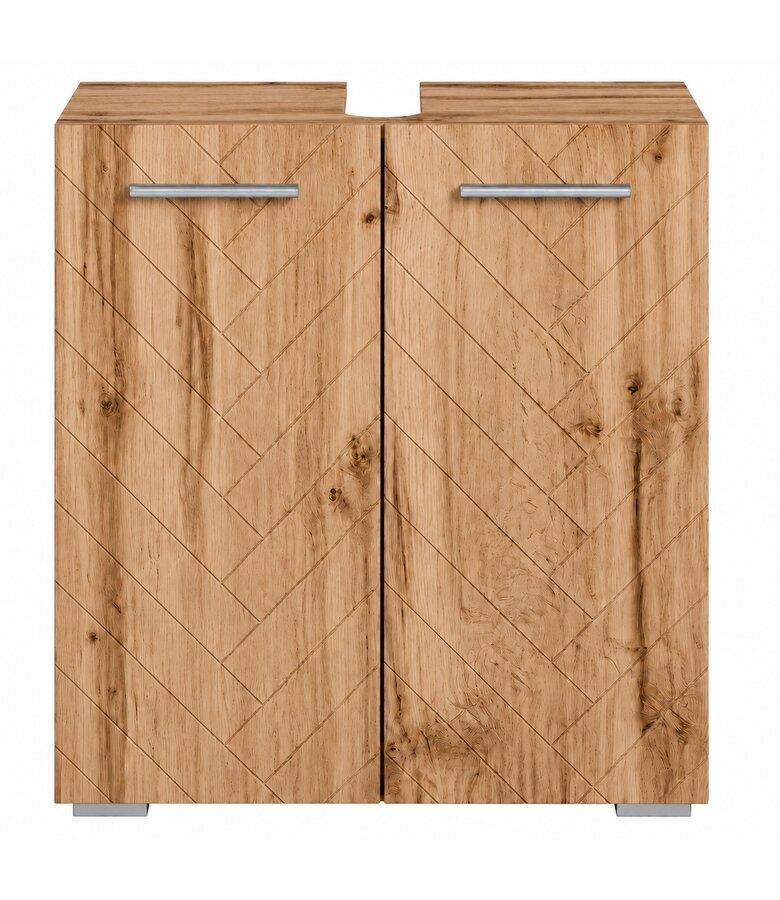 Wastafelkast Jupiter 60 x 30 x 60 cm - eiken - visgraat