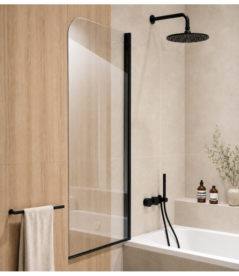 Badwand Torino 60 x 140 cm - zwart - nano coating
