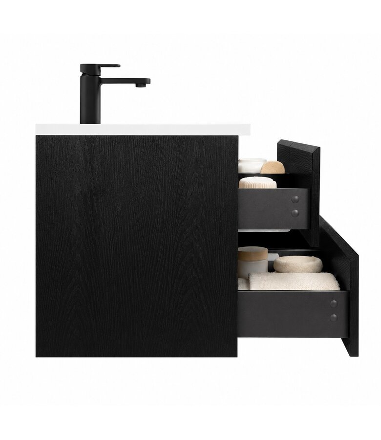 Badkamermeubel Angela 160cm - zwart houtnerf