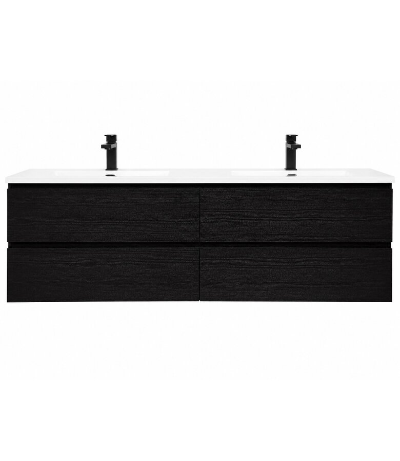 Badkamermeubel Angela 160cm - zwart houtnerf