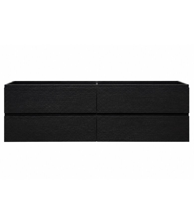 Wastafelkast Angela 160 x 48 x 50 cm - zwart houtnerf