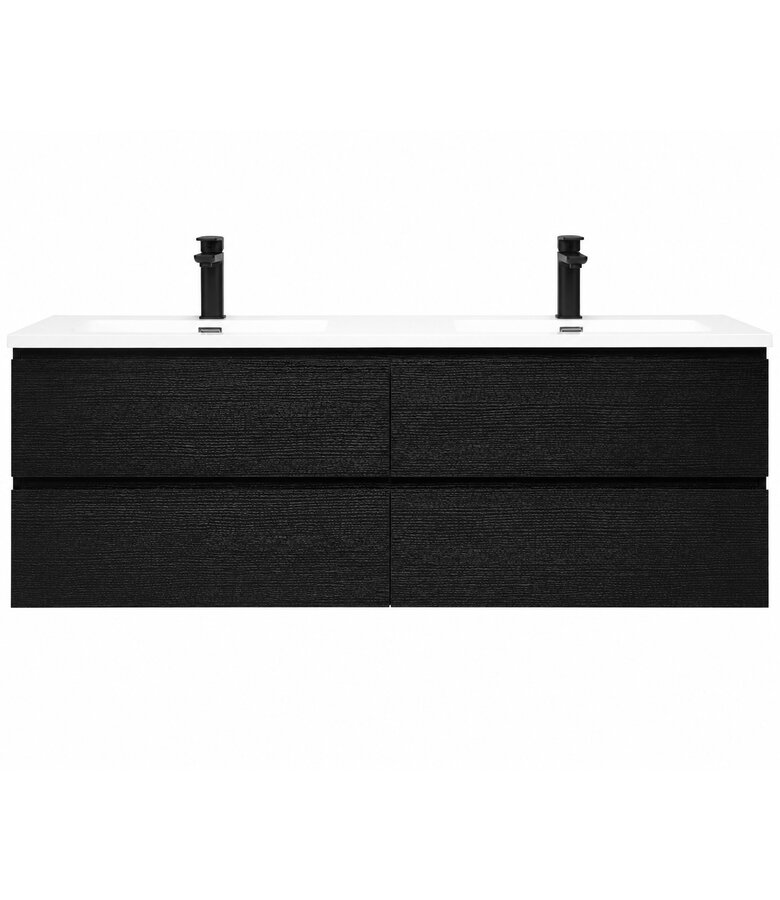 Badkamermeubel Angela 140cm - zwart houtnerf