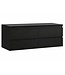 Wastafelkast Angela 140 x 48 x 54 cm - zwart houtnerf - met bovenblad