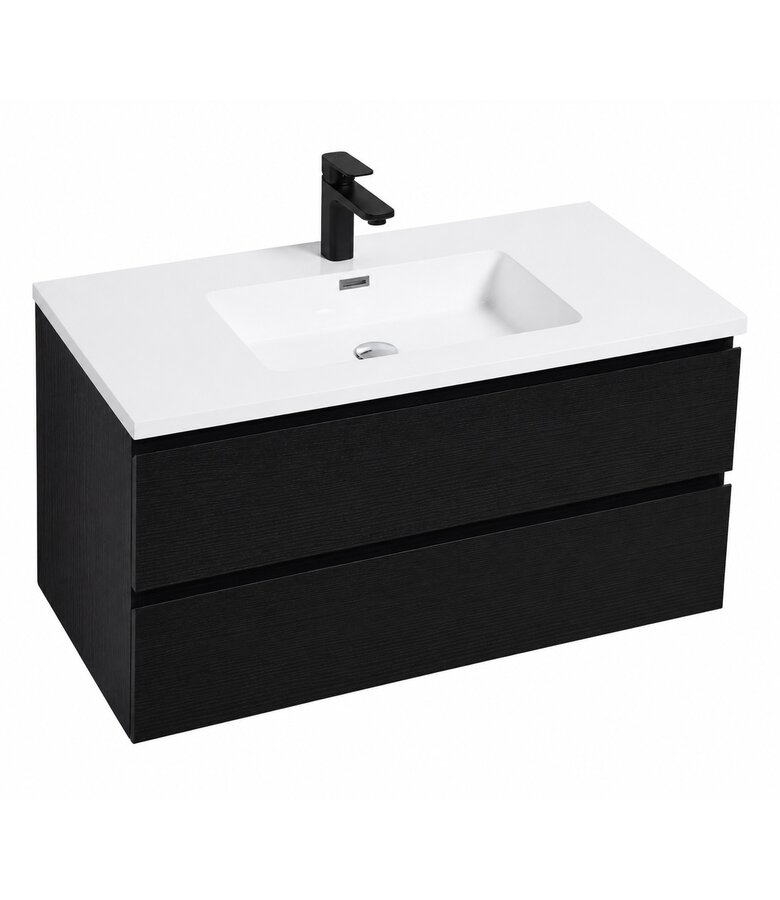Badkamermeubel Angela 100cm - zwart houtnerf
