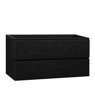 Wastafelkast Angela 100 x 48 x 50 cm - zwart houtnerf
