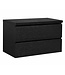 Wastafelkast Angela 90 x 48 x 54 cm - zwart houtnerf - met bovenblad