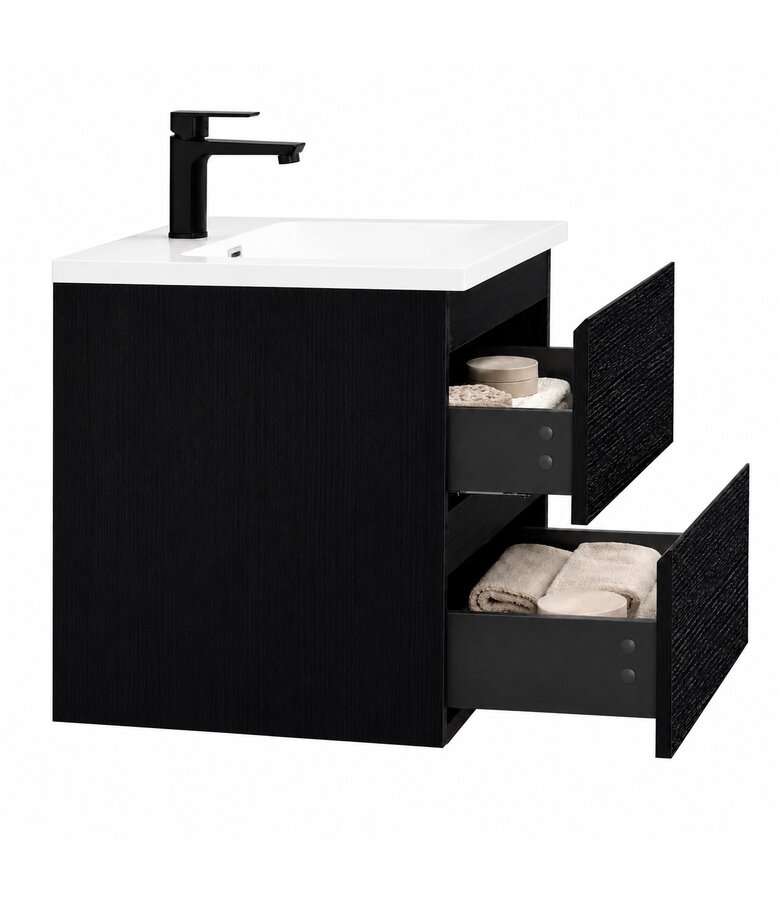 Badkamermeubel Angela 60cm - zwart houtnerf