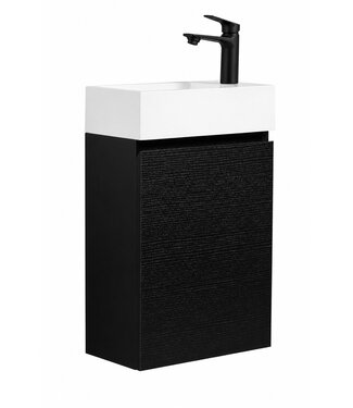 Toiletmeubel Angela 40cm - zwart houtnerf