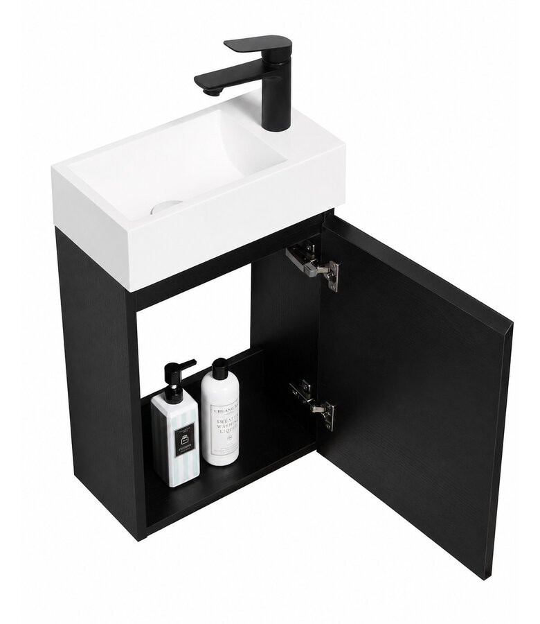 Toiletmeubel Angela 40cm - zwart houtnerf