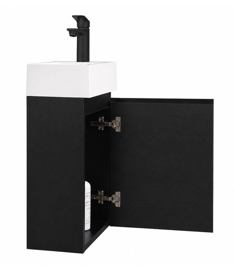 Toiletmeubel Angela 40cm - zwart houtnerf
