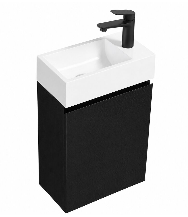 Toiletmeubel Angela 40cm - zwart houtnerf