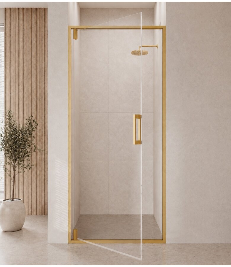 Douchewand Seattle 80 x 190 cm - goud - douchedeur 6mm
